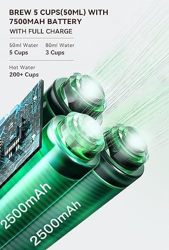 CERA+ Machine à expresso électrique portable auto-chauffante en 3-4 minutes, mini machine à café 20 bars avec batterie rechargeable, compatible avec capsules NS et café moulu pour les voyages-crème