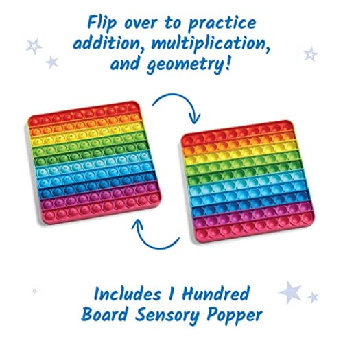Learning Resources Hundred Board Sensory Bubble Popper, apprentissage des nombres et des motifs, outil sensoriel de mathématiques, adapté aux enfants de 3 à 10 ans
