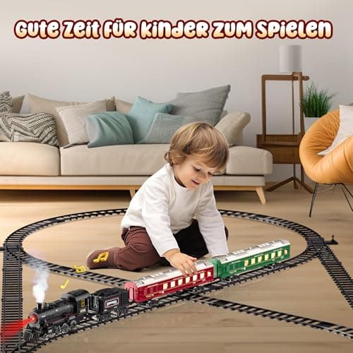 Hot Bee Train Electrique Enfant, Petit Train de Noël Électrique pour Sapin avec Télécommande