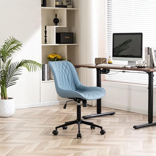 YOUNIKE Chaise Bureau, Fauteuil de Bureau Ergonomique en Cuir PU, Chaise Pivotante Réglable en Hauteur, Chaise Gaming Capacité jusqu'à 136 kg, Chaise de Bureau avec Dossier et roulettes, Bleu