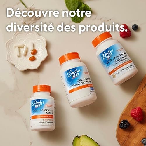 Doctor's Best, Glucosamine-Chondroitin MSM, avec OptiMSM, 120 Gélules, Sans Soja, Sans Gluten, sans OGM