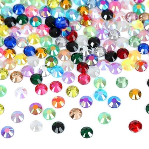 YHMQ DU 36 000 pièces de strass en gelée de 3 mm – Strass en résine de couleurs mélangées pour ongles, vêtements, chaussures, verres à boire, décoration, cadeaux, dos plat rond