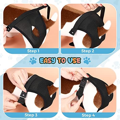 2 Paquets Couches pour Chien Femelles Lavables Pantalon pour Chien de Protection avec 6 Serviettes Hygiéniques Culotte Menstruelle pour Chien Chaleurs Saignements Mensuels, Noir et Bleu (XL)
