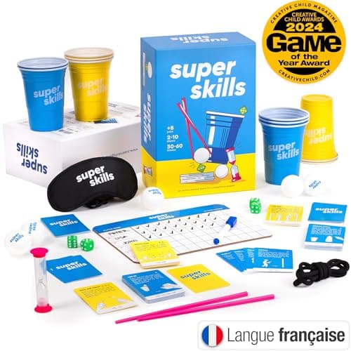 Super Skills - Jeux de Société Adulte, Ado et Enfant - Jeu de Societe 8 Ans Plus - 120 Défis pour Toute la Famille - Jeu de Fête Amusant - Cadeau Garcon 12 Ans & Fille - Version Français
