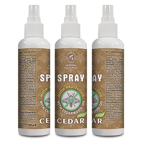 Spray A/M aux Huiles Essentielles de Bois de Cèdre et Citron 250ml - Protection Naturelle Contre les Mites - Dissuasion des Mites pour Penderies - Piège à Mites - Sans Produits Chimiques