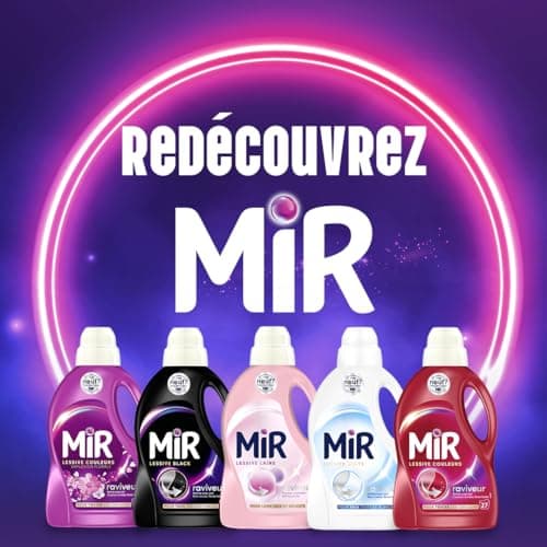 Mir - Lessive Liquide - Lessive Laine - Main & Machine - Raviveur - Formule Unique 3en1 - Douceur - Fibres - Tenue - Toucher Cachemir - Anti-Bouloche - Pour Laine - Soie - Délicats - 54 Lavages