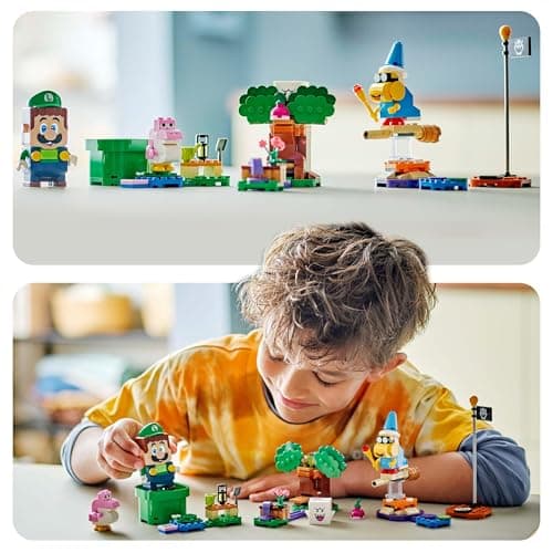 LEGO Super Mario Les Aventures de Luigi Interactif - Cadeau Nintendo pour Enfants Garçons et Filles Passionnés de Jeux Vidéo de 6 Ans et Plus - Set de Jardin - Bébé Yoshi Rose 71440