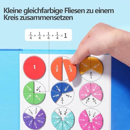Shengou Magnetic Fraction Educational Puzzle,Jeu magnétique de Fractions,Démonstrateur de Disque magnétique,Jeux pour Apprendre Les Fractions,Magnetic Score Disk Demonstrator (Dinosaure)