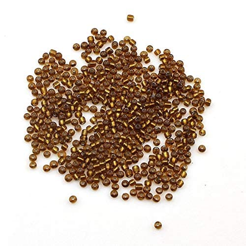 Lot de 3300 perles de rocaille en verre de 3 mm avec doublure en argent, 8/0, perles poney doublées en argent, couleurs au choix (marron foncé)