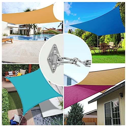 Covlongyu Kit de Fixation pour Voile d'ombrage, 304 Kit de matériel de Pare - Soleil en Acier Inoxydable Rectangle Triangle et carré......