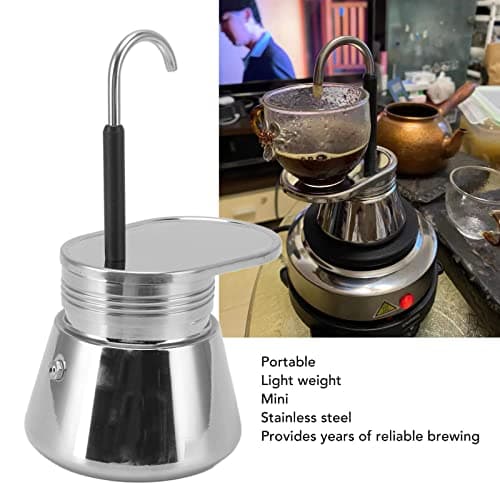 Cafetière à Expresso pour Cuisinière, Cafetière à Moka à Bec Unique en Acier Inoxydable, Cafetière Portable Légère de Grande Capacité de Bricolage de Style Italien, pour le Camping en Plein Air