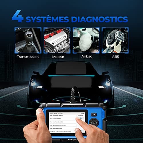 TOPDON ArtiDiag600S Valise Diagnostic Auto OBD2, Outil Diagnostic Voiture pour 4 Systèmes, 9 Fonctions de Réinitialisation sur Huile/Frein/SAS/BMS/ABS/DPF/TPMS/Accélérateur, Fonctions OBD2 Complètes