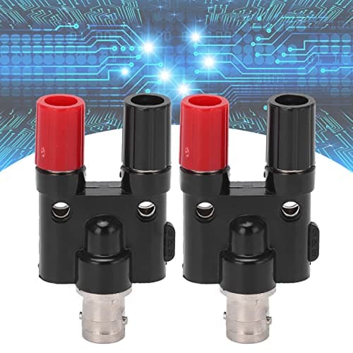 Lot de 2 Connecteurs Femelles Bnc à La Borne de Liaison, Connecteur Répartiteur Coaxial RF Femelle Double Banane 4 MM pour Équipement Électronique, Équipement Industriel