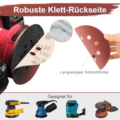 Sztaoip Disques Abrasifs 125 mm 70 Pièces Disques de Ponçage 8 Trous 40/60/80/120/180/240/320 Grain Mixte pour Ponceuse Excentrique