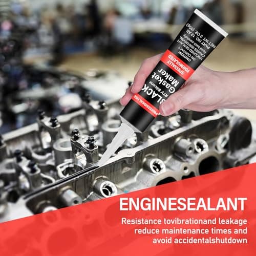 Mastic d'étanchéité pour moteur noir, 85 g, silicone haute température jusqu'à + 343 °C, mastic de culasse, mastic d'étanchéité pour pot d'échappement, mastic d'étanchéité en silicone pour réparation