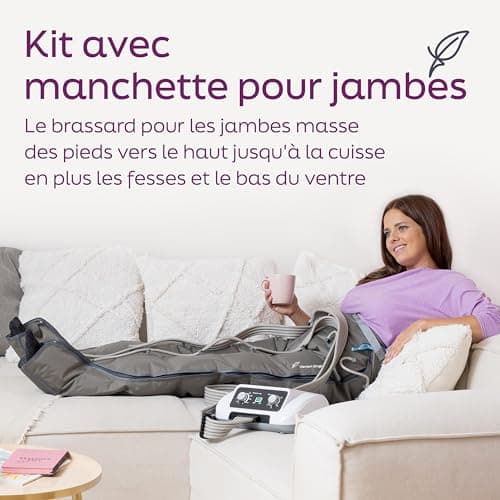 Venen Engel ® 6 Appareil de massage par ondes glissantes avec pantalon, alimenté par batterie, 6 chambres à air désactivables, pression & durée réglables facilement, massage en continu