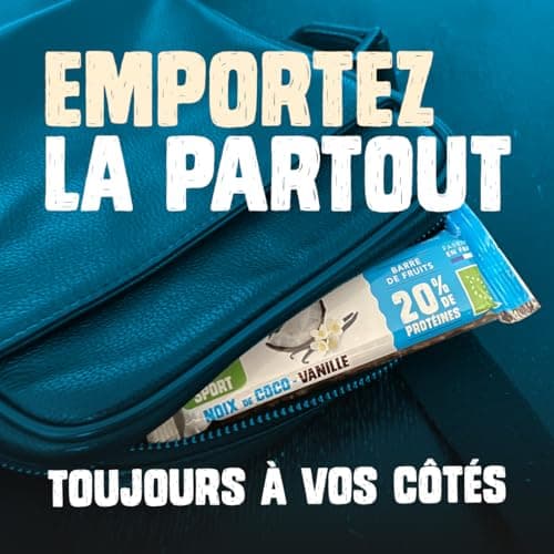 Gourmiz barres de fruits protéinées - 12 x 40gr - (20% de protéines), barre protéinée énergétique bio, dattes, noix de coco, & vanille, snacks vegan, proteine & sans gluten, protein bar