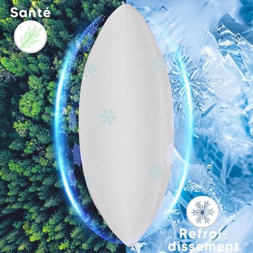 CloudÉtoile Oreiller Ergonomique Cervical 50x30 - Oreiller à Mémoire de Forme Déchiquetée Orthopédique pour la Nuque Réglable, Coussin Memory Foam Anti Douleur Anti Ronflement pour Dormir sur Le Côté