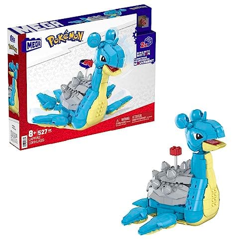MEGA Pokémon Figurine Action Lokhlass 16 cm, Jeu De Briques De Construction pour Enfants Et Adultes, Modèle Pokémon À Collectionner avec 527 Pièces, Jouet pour Enfant de 8 Ans et Plus, HKT26