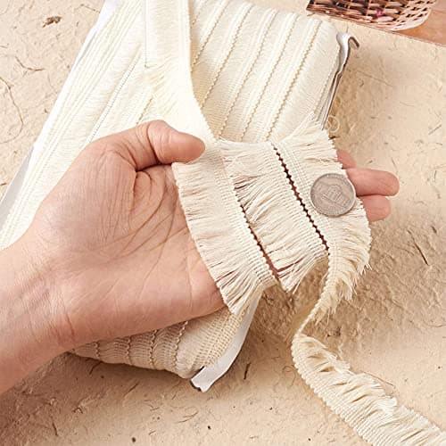 Beadthoven Garniture à franges en dentelle brodée pour vêtements, rideaux de mariage, robe, abat-jour, décoration d'intérieur - 25 m