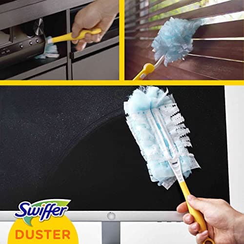 Swiffer Duster Kit, 1 Plumeau + 15 Recharges, Plumeau Poussière, Attrape Et Retient Jusqu’À 3 Fois Plus De Cheveux Et Poussière Qu’Un Plumeau Ordinaire