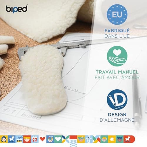 biped 2 Paires de semelles en laine d'agneau pour enfants - Semelles d'hiver extra-épaisses - Semelles intérieures chauffantes pour toutes les chaussures et bottes pour enfants z1021(32-33)
