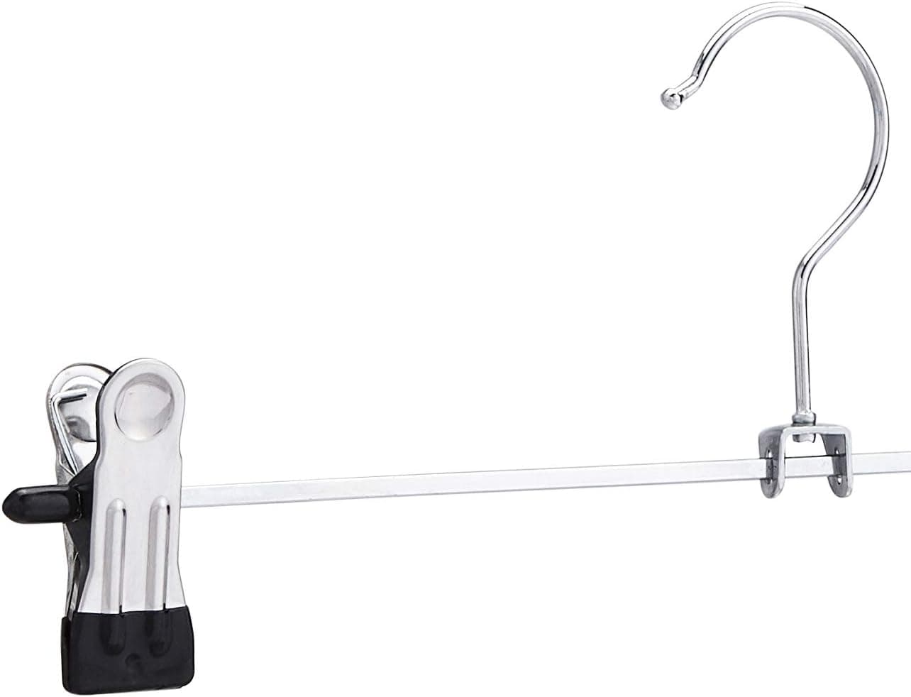 Amazon Basics Cintres à pinces en métal pour pantalons et jupes, lot de 20, Chromé
