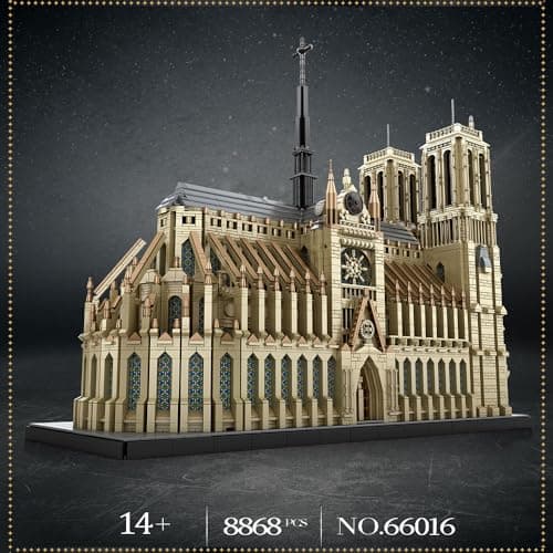 MISINI 66016 Kit de construction Notre-Dame de Paris, 8868 pièces, grande architecture, kit de modèle de construction de renommée mondiale pour adultes, modèle d'exposition à collectionner