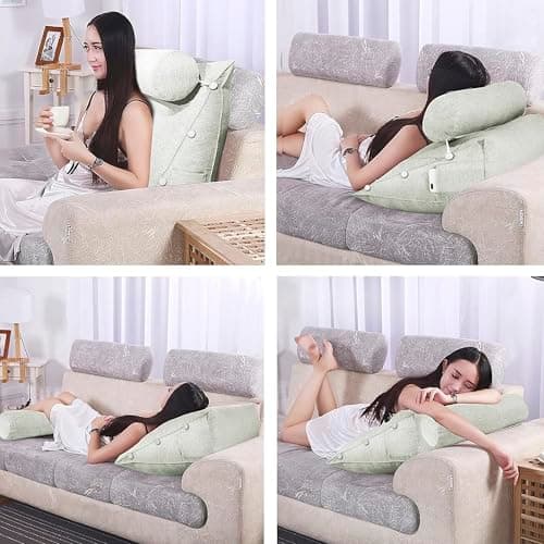 BNCKTRD Coussin de dossier avec traversin, 45 cm, coussin de lecture, coussin cale, pour tête de lit, coussin de lit, coussin de soutien de la nuque, coussin de soutien de la nuque, coussin de lecture