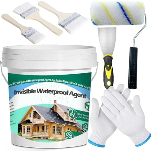 QUKLOGEN 102Fl.oz Scellant Invisible Imperméable,Mperméable de Colle Liquide Transparente avec Brosse Mastic Couteau Gants de Travail Rouleau de Peinture