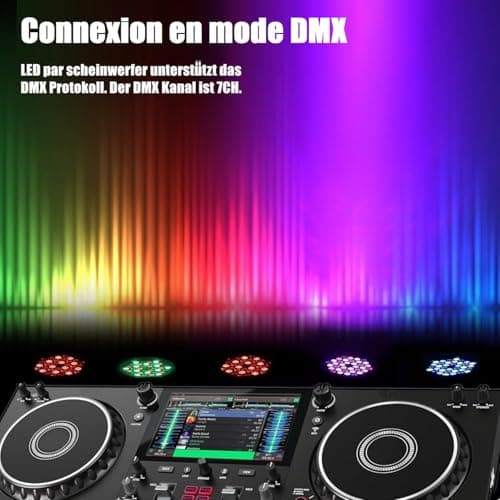 ZHENNBY Lumière de Scène Par LED 36 Lampe RGB Lumiere DJ Fête Eclairage de Scène DMX avec Télécommande Éclairage de Scène pour Disco Soiree Mariage Lumière Noël Halloween Bar - 4 pack