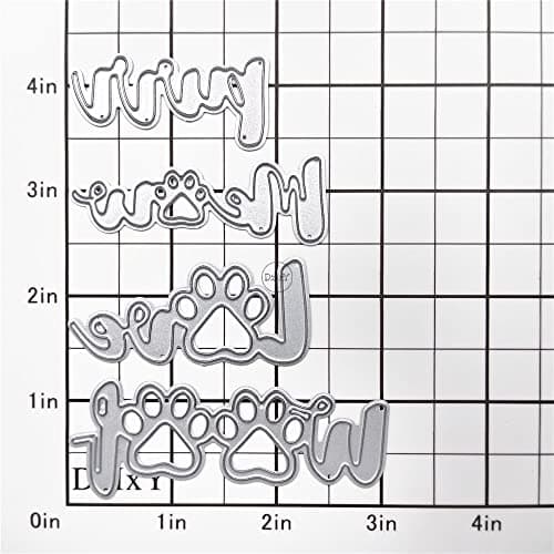 DzIxY Matrices de découpe en métal en forme de patte de chien pour timbres transparents et matrices de découpe en métal pour la fabrication de cartes, le scrapbooking, les fournitures en papier, les