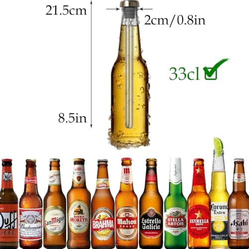 Cadeau Original 2 Refroidisseurs à Vin et à Bière - Accessoire Vin Rafraîchisseur Aérateur et Bec Verseur en Bouteille Plus Élégant Que Seau à Glace - Idée Noël Homme Femme Couple Crémaillère