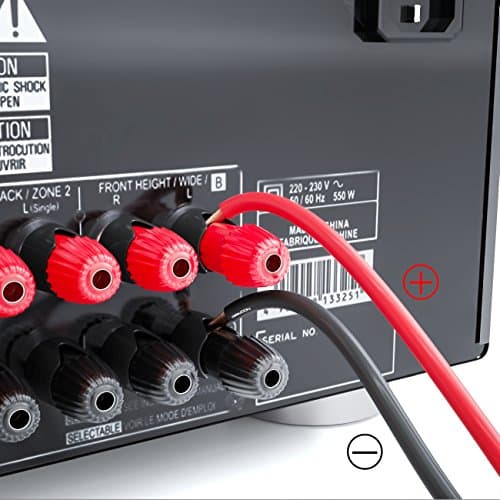 deleyCON 100m Cable pour Haut-Parleur 2x 2,5mm2 CCA Aluminium Revêtu de Cuivre Brins 2x50x0,25mm Marque de Polarité - Rouge/Noir