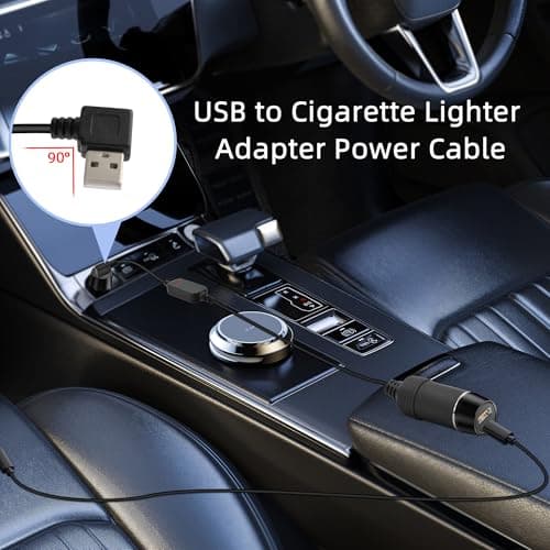 GELRHONR Câble adaptateur usb vers allume-cigare, prise usb a 5v 90 degrés vers prise allume-cigare de voiture 12v convertisseur femelle pour GPS, Dash cam, Electronic Dog (70cm/2.3Ft)