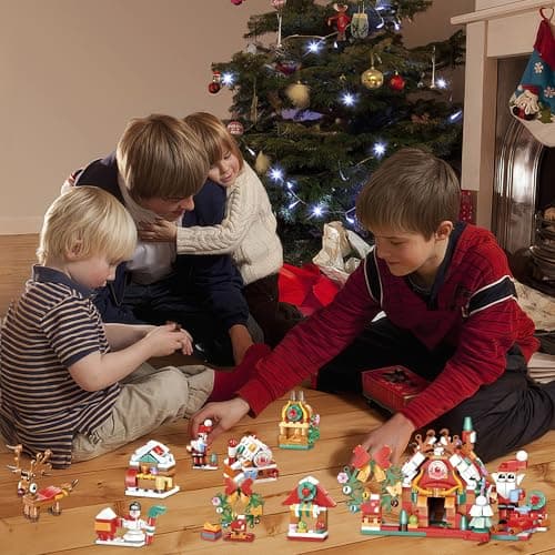 cadeau de Noël Calendrier de l'Avent de Noël pour enfants 2024 - Blocs de construction Cadeaux de vacances pour enfants Ados Coffret cadeau 24 pour filles garçons 12 en 1