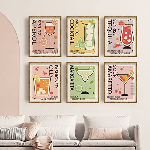FREEBLOSS 6set Poster Mural Posters Muraux Bar Affiche Murale Poster Murale Sans Cadre Affiche Decoration Murale Poster Mural pour Salon Tableaux, Posters et Arts Décoratifs Poster Mural Chambre