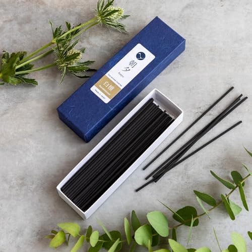 Asayu Japan Baton Encens Japonais sans Fumée au Parfum Bois de Santal, Idéal pour Le Yoga, la Détente et la Relaxation, Boite Senteur Individuel Fabriquée au Japon