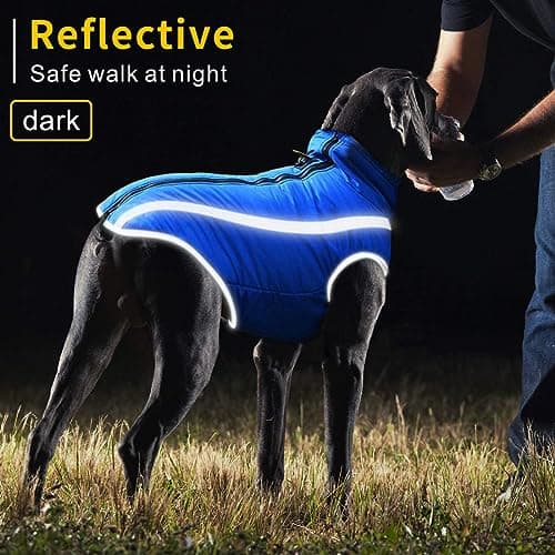 Idepet Manteau de Chien imperméable Veste Chaude d'hiver, vêtements pour Animaux de Compagnie Coupe-Vent Tenue de Veste de Chien pour Petits Chiens de Taille Moyenne avec Trou de Harnais XL-6XL