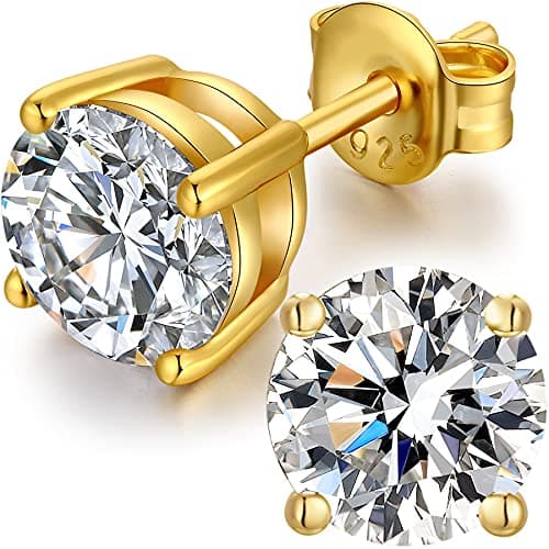 Boucles Oreilles Diamant,Boucles d'Oreilles Homme Brillant Boucles d'Oreilles Diamant Homme Argent Men Earrings,Men Diamond Earrings Boucle d'Oreille Zircone Homme Argent,Boucle d'Oreille CZ Or Blanc