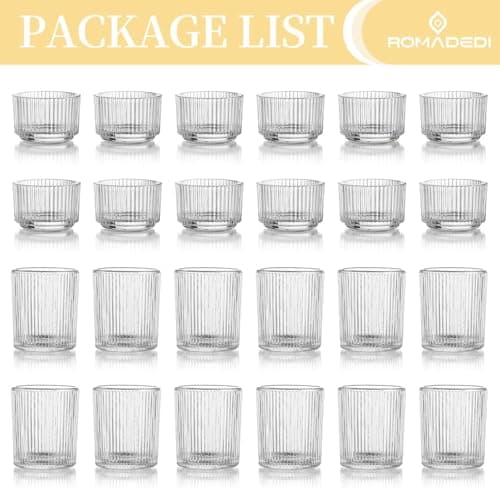 Romadedi Photophore Bougeoir Bougie Verre:Lot de 24 Transparent Bougeoirs Support pour Bougies Chauffe-Plat pour Décoration Centre De Table Mariage Fête Dîner Salon Maison Deco