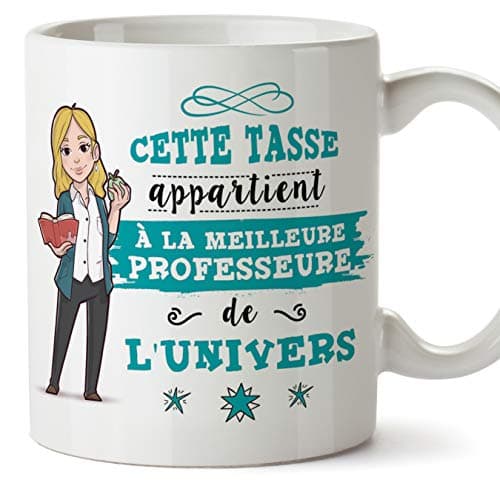 Mugffins Professeure Tasses Originales de café et Petit-déjeuner à Donner Travailleurs Professionnels - Cette Tasse Appartient à la Meilleure Professeure de l'univers - Céramique 350 ML