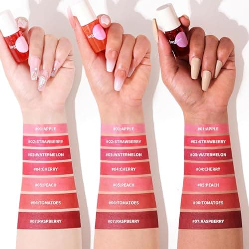 bayfree Lip Tint Stain Set,Encre à Lèvres Mate,Mini Rouge à Lèvres Liquide,Longue Tenue,Teinture des Lèvres for Les Lèvres et Joues (Made into Jam)