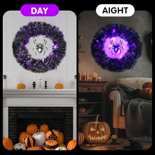 Decoration Halloween,Couronne Halloween Porte,Guirlande de Sorcière,Décoration Halloween Couronne de Porte,Decoration Halloween Couronne De Citrouille pour Cour,l'arbre,Porche Décor Murales Fenêtres