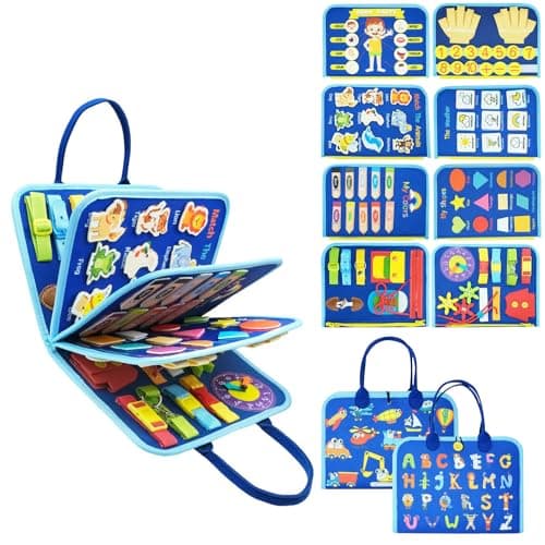 Trdlpyn Busy Board Jouet Montessori 2 3 4 Ans, Sensoriel Jeux Educatif Planche Montessori, Jeux Avion Voiture Enfant Voyage, Cadeau pour Enfants Garçon Fille