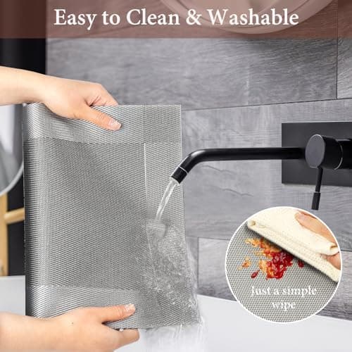 Gucass Lot de 8 Sets de Table Lavable, Sets de Table Plastique PVC, Tissé Lavable Napperons Résistant à Chaleur Antidérapant, pour Cuisine Table à Manger, Facile à Nettoyer et Stocker(45x30cm, Gris)