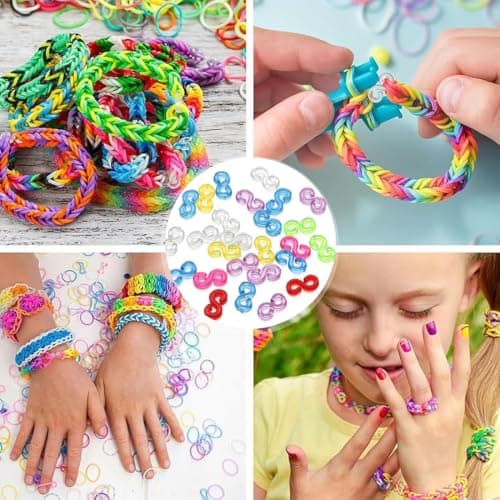 Bkemkri Lot de 500 Clips en S Colorés, Connecteurs en Plastique, Fermoirs pour Loom, Fermoirs en Plastique Multicolores Loom Bands en S, Accessoires de Bijoux, pour Bracelet Collier Tricot, DIY
