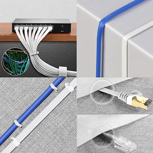 BUSOHE Câble Ethernet Cat 8 4M, Câble Réseau LAN Gigabit RJ45 Plat Haute Vitesse, Cordon de Brassage Internet 40Gbps 2000MHz pour Commutateur,Routeur,Modem,Panneau de Brassage,PC