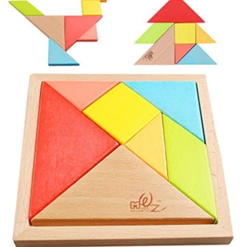 OJIN 7 PCS en Bois Tangram Casse-tête Puzzle Éducatif Développement Intellectuel Jeu Enfants Jouet