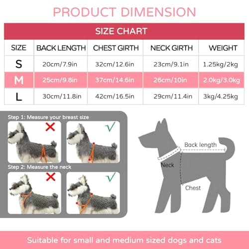 Hyran Pull Chien, Pull Chien Petite Taille, Pull Chat, Pull Chihuahua, Pull Chaud Hiver pour Chien Chat, Vetement Chien pour Petit Moyen Chien Chiot Chat (Rose, M)